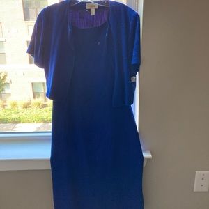 Talbots navy blue dress + jacket